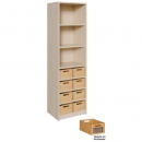 Korpus-Regal mit Materialk&auml;sten und offenen F&auml;chern