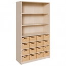 Korpus-Regal mit Materialk&auml;sten und offenen F&auml;chern