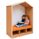 Lernhaus mit Sitzfl&auml;che auf F&auml;chern